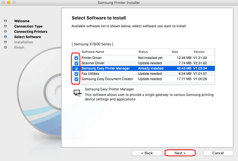 mac printer driver and scanner driver for samsung